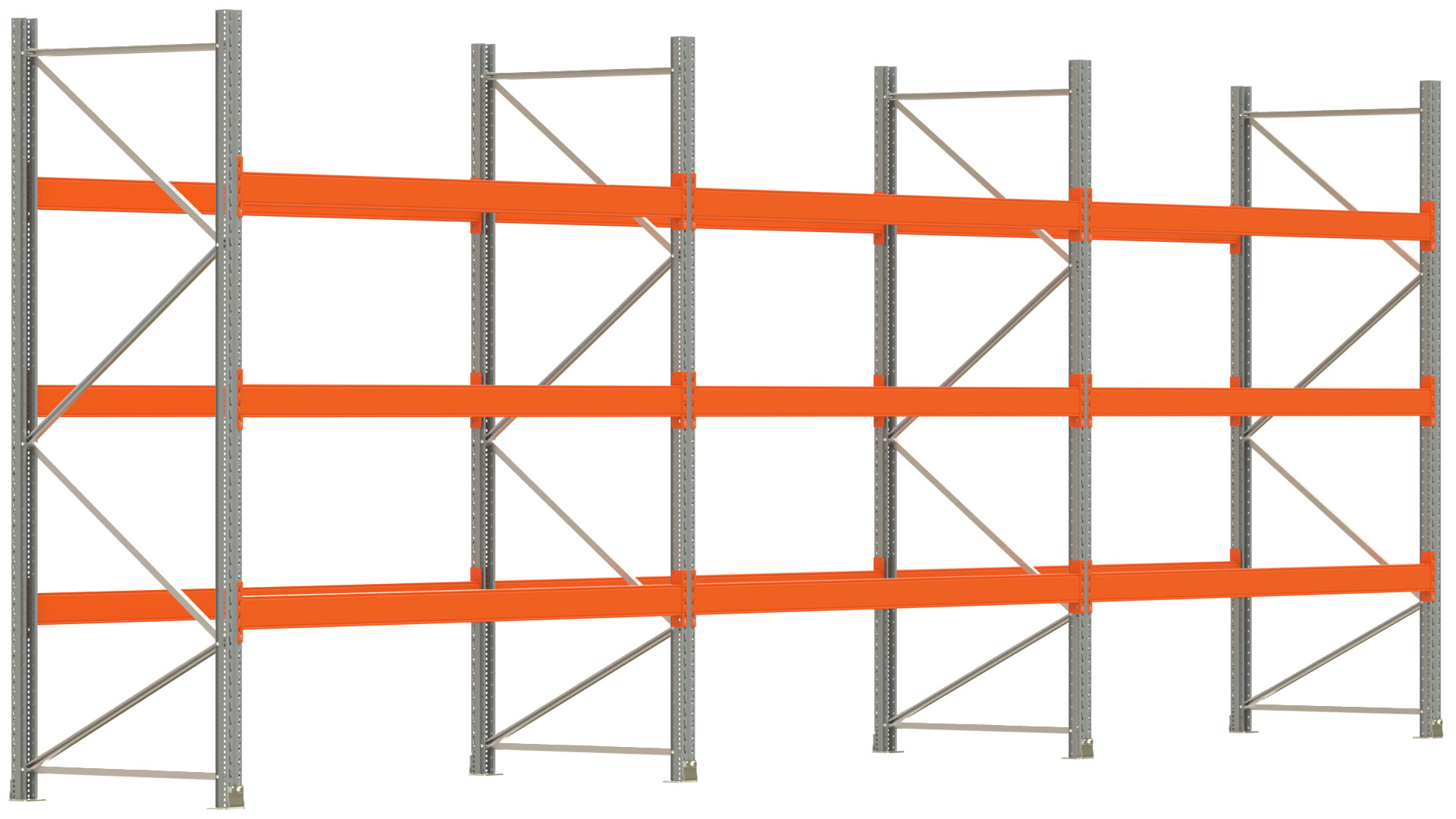 Palettenregal ARTUS - Breite 844 cm - Höhe 300 cm - Tiefe 110 cm - Fachlast 3000 kg - 36 Palettenstellplätze