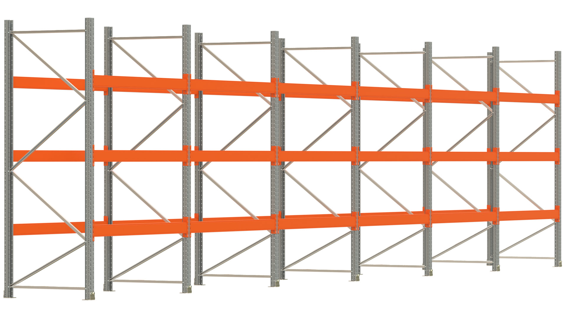 Palettenregal ARTUS - Breite 1199,5 cm - Höhe 300 cm - Tiefe 110 cm - Fachlast 2000 kg - 48 Palettenstellplätze