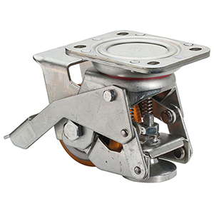 Hebe-Lenkrolle, Polyurethan, Durchm. 75 mm, Nivellierhöhe 112-125 mm, Traglast 350 kg, Kugellager, Schraubplatte