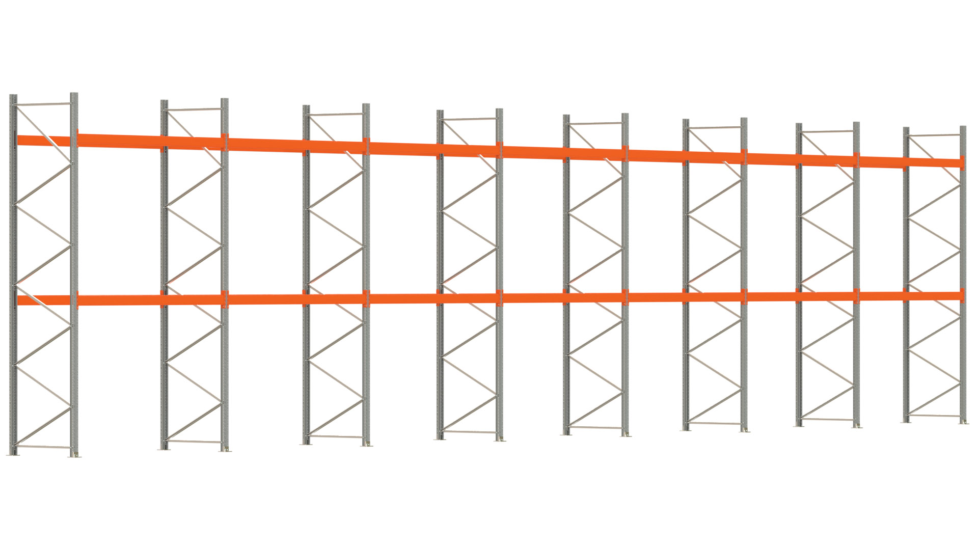 Palettenregal ARTUS - Breite 1958 cm - Höhe 450 cm - Tiefe 110 cm - Fachlast 3000 kg - 63 Palettenstellplätze