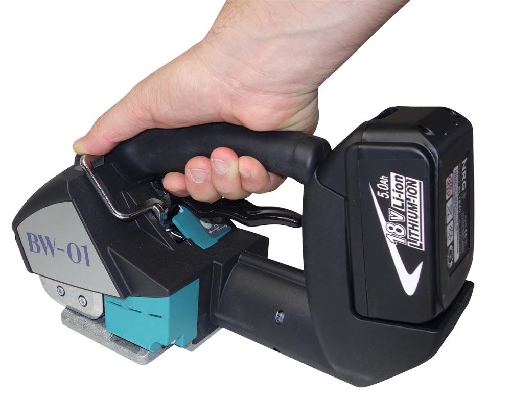 Akku-Umreifungsgerät, Einsteiger, LxBxH 290x140x165 mm, 2200 N, Li-Ion-Akku 18 V/5,0 Ah, für 12-16 mm Bandbreiten, PP/PET