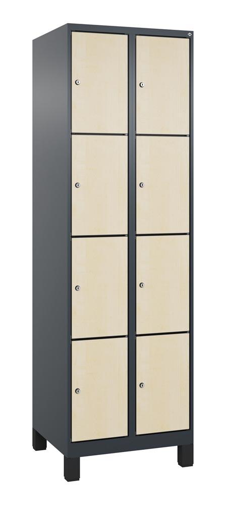 Fächerschrank mit MDF Türen, Breite 60 cm, Höhe 195 cm, Tiefe 50 cm, 8 Fächer