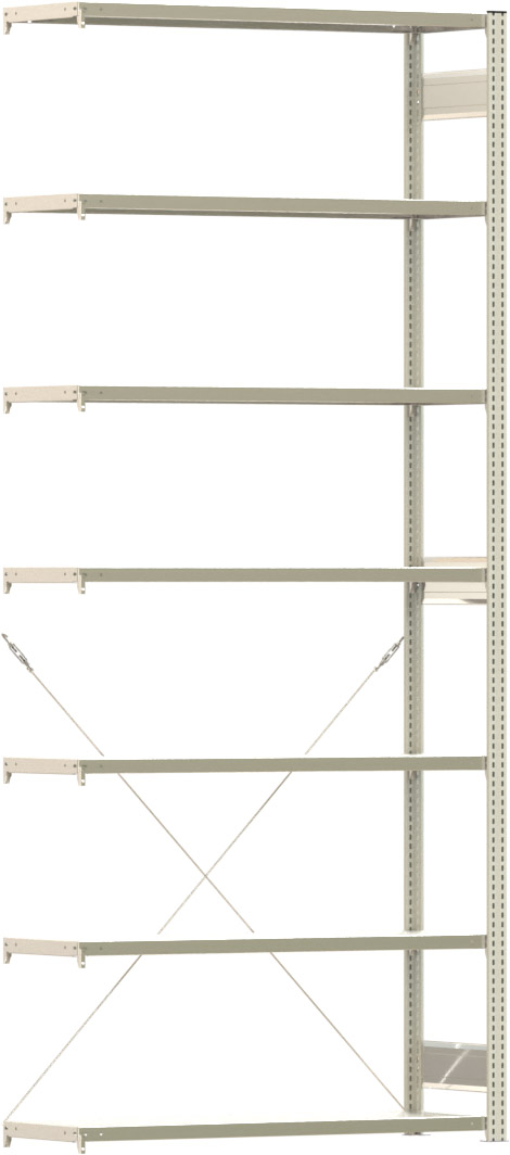 Fachbodenregal BERT - Breite: 128,5 cm - Tiefe: 40 cm - Höhe: 300 cm - 7 Böden - Anbauregal