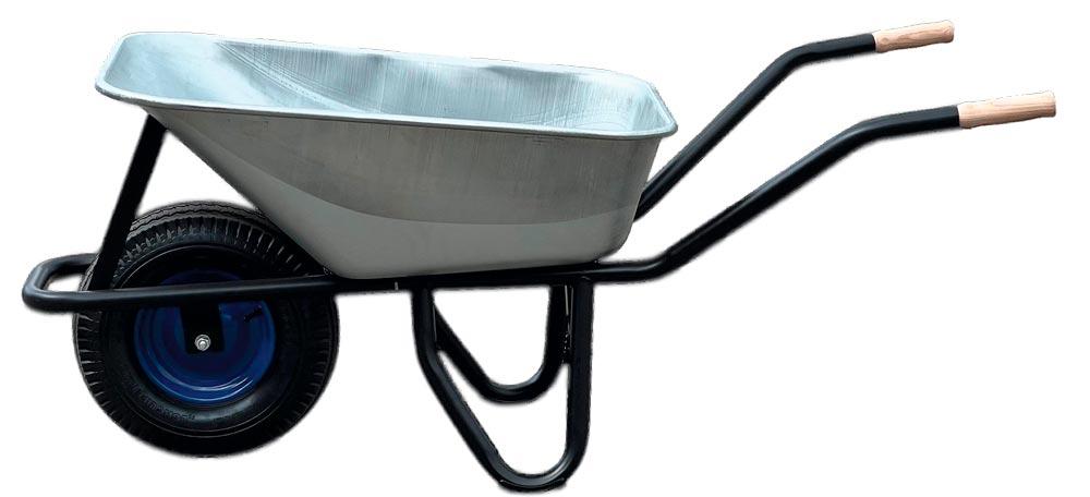 Schubkarre 100 Liter, Mulde Blech, verzinkt, 6-lagiges Rad