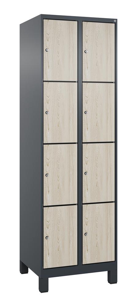 Fächerschrank mit MDF Türen, Breite 60 cm, Höhe 195 cm, Tiefe 50 cm, 8 Fächer