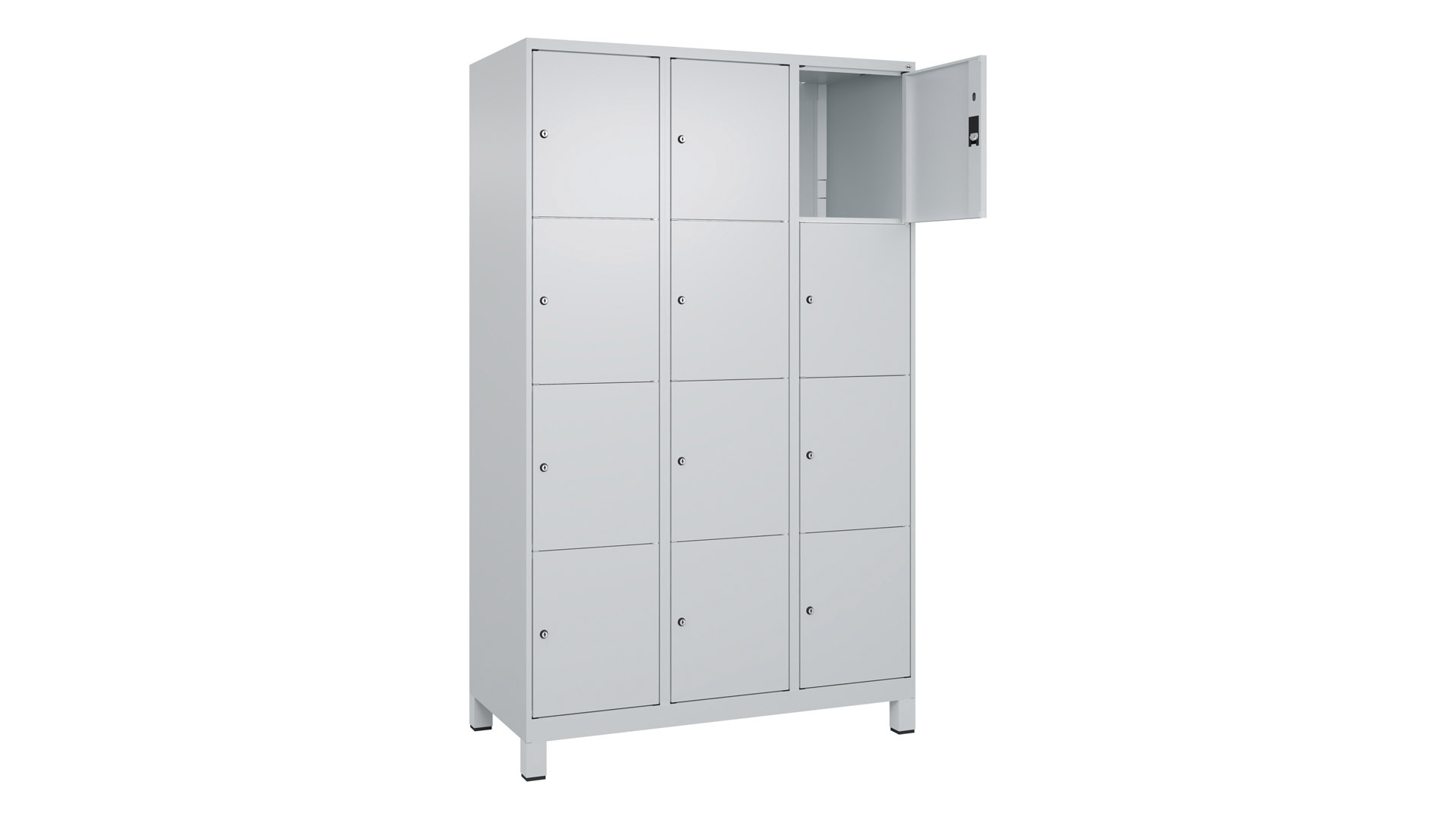 Fächerschrank, Breite 120 cm, Höhe 195 cm, Tiefe 50 cm, 12 Fächer