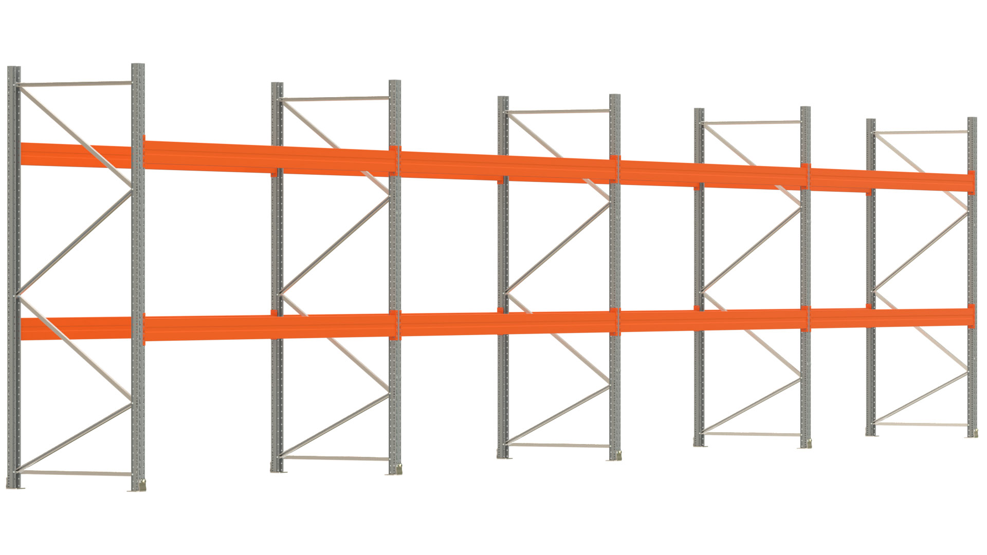 Palettenregal ARTUS - Breite 1482,5 cm - Höhe 300 cm - Tiefe 110 cm - Fachlast 3700 kg - 48 Palettenstellplätze