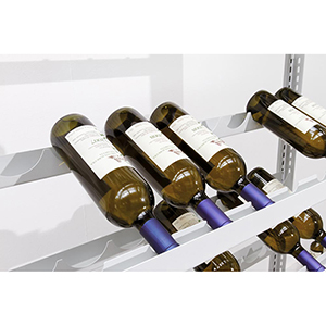 Weinflaschen-Steckregal, Grundfeld, BxTxH 1005x300x2000 mm, Kapazität 90 Flaschen, 10 Lagerebenen