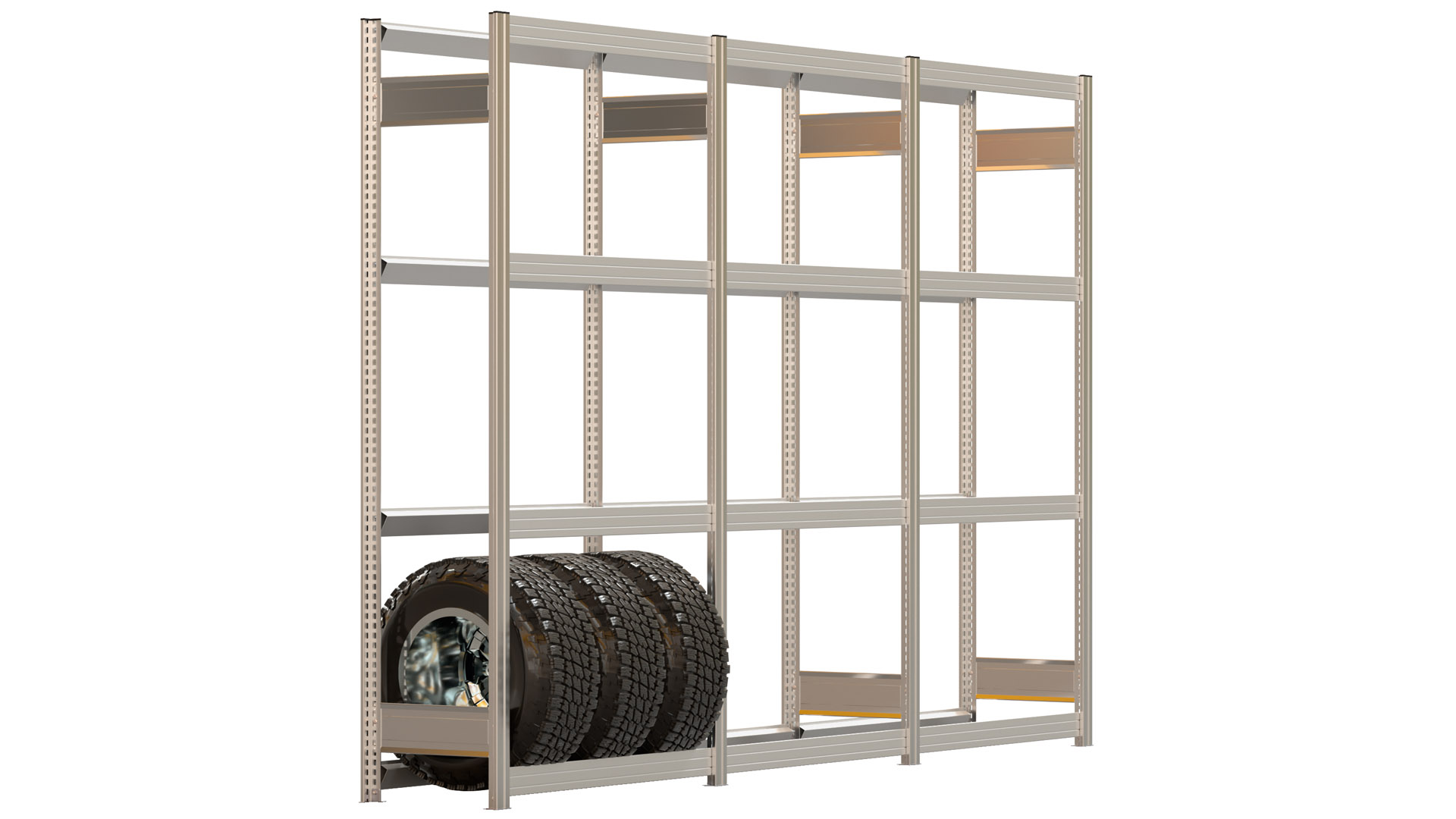 Fachbodenregal BERT - Breite: 301,5 cm - Tiefe: 40 cm - Höhe: 200 cm - 12 Böden - Regalreihe