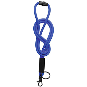 Umhängeband rund, Polyester, 460 mm lang, mit Karabinerhaken + Schlüsselring, blau, VE 30 Stück