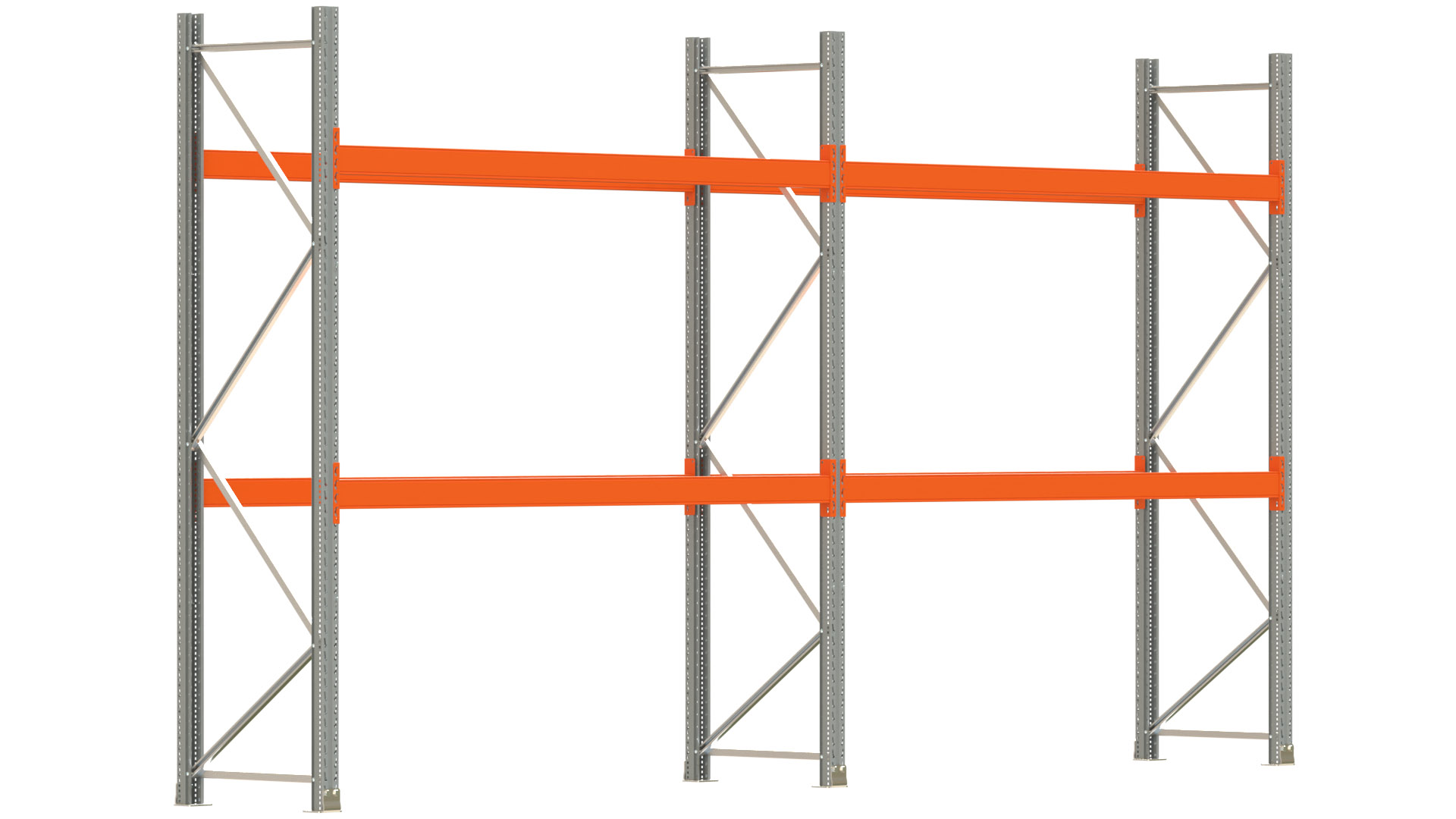 Palettenregal ARTUS - Breite 565,5 cm - Höhe 300 cm - Tiefe 80 cm - Fachlast 2000 kg - 12 Palettenstellplätze