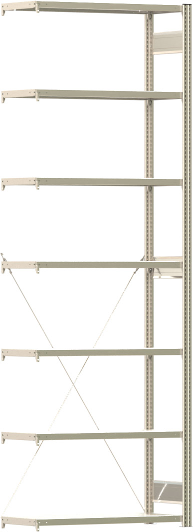 Fachbodenregal BERT - Breite: 100,5 cm - Tiefe: 40 cm - Höhe: 300 cm - 7 Böden - Anbauregal