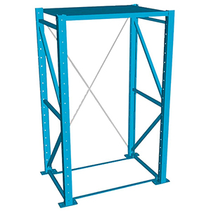 Schubfachregal - Schwerlast-Auszugregal, Grundfeld, BxTxH 1090x1060x2500 mm, RAL 5012 lichtblau