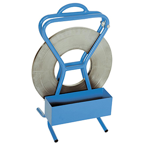 Abroll-Ständer, tragbar, für Spezialspule Stahlband, Farbe blau