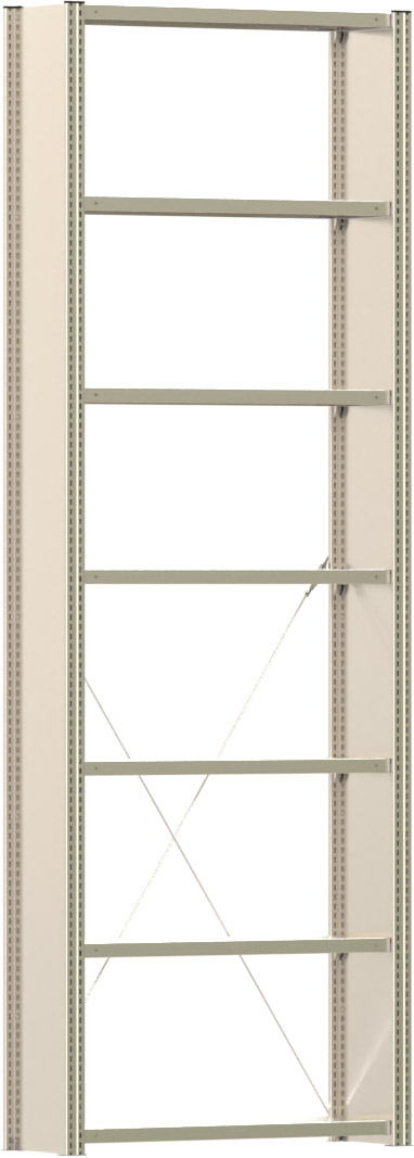 Fachbodenregal BERT - Breite: 128,5 cm - Tiefe: 30 cm - Höhe: 300 cm - 7 Böden - Grundregal