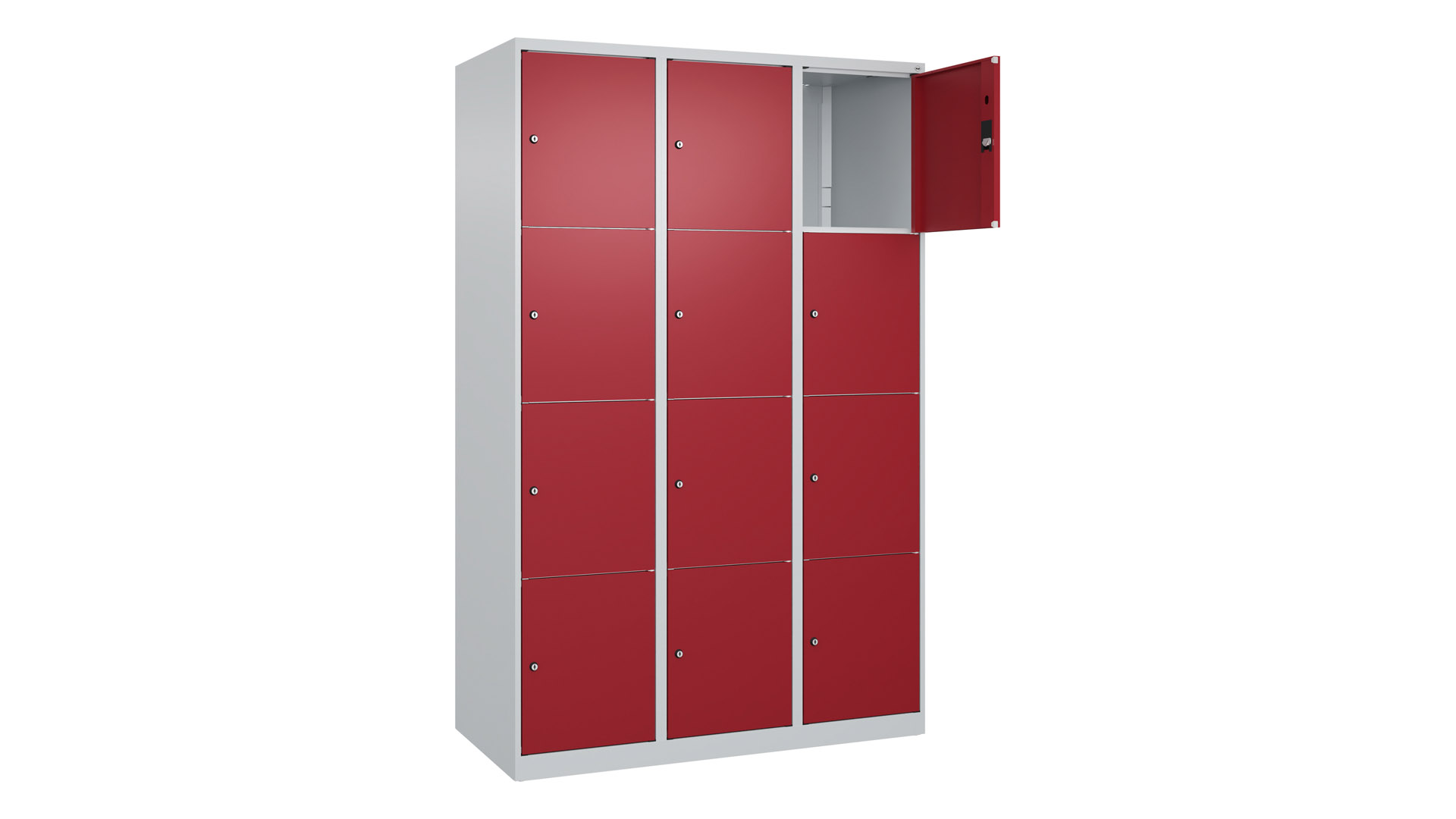 Fächerschrank, Breite 120 cm, Höhe 185 cm, Tiefe 50 cm, 12 Fächer