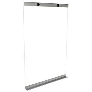 Befestigungsset für Flipchartblock, best. aus: Spannelement + Stiftablageleiste, Aufnahmeabstand 300 mm