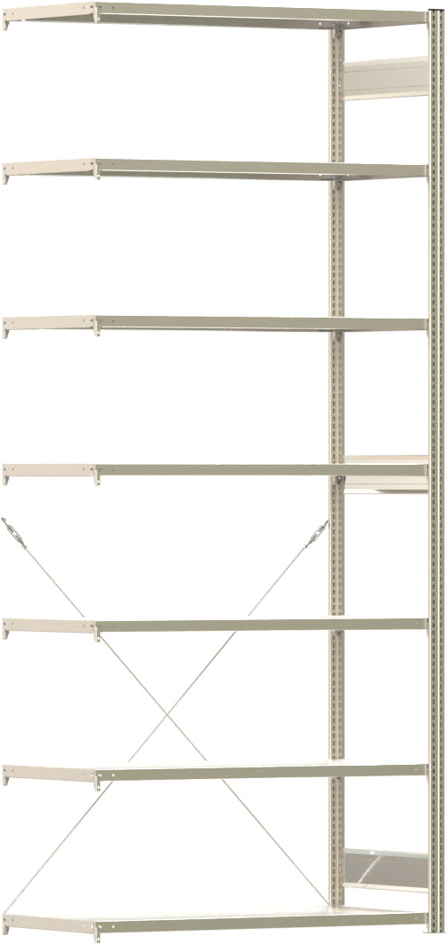 Fachbodenregal BERT - Breite: 128,5 cm - Tiefe: 60 cm - Höhe: 300 cm - 7 Böden - Anbauregal