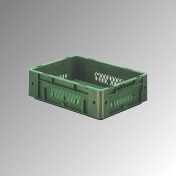 Schwerlast Eurobox - Eurokiste - Volumen 9 l - Boden geschlossen, Wände durchbrochen - 120 x 300 x 400 mm (HxBxT) - VE 4 Stk. - ROT (Beispielabbildung in grün)