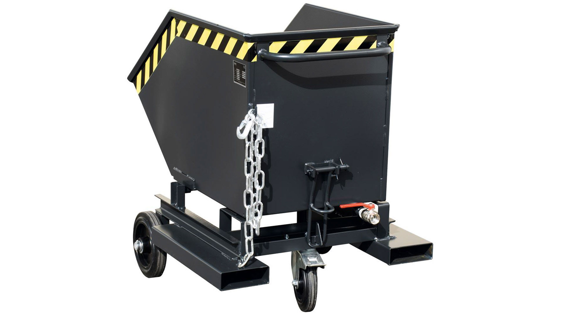 Kippwagen, Kastenwagen - 250 l Volumen - Traglast 300 kg - Einfahrtaschen - Trennvorrichtung - schwarzgrau