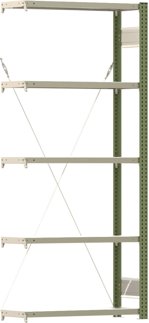 Fachbodenregal BERT - Breite: 87,5 cm - Tiefe: 30 cm - Höhe: 200 cm - 5 Böden - Anbauregal