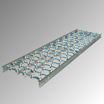 Allseiten Röllchenbahn - Breite 400 mm - Kunststoffröllchen - Länge 500 mm - Achsabstand 75 mm