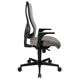 Bürostuhl, Schreibtischstuhl, Drehstuhl, Sitz-BxTxH 500x480x420-550 mm, Lehnenh. 600 mm, Synchronm., Muldensitz mit Federkissen, hellgrau