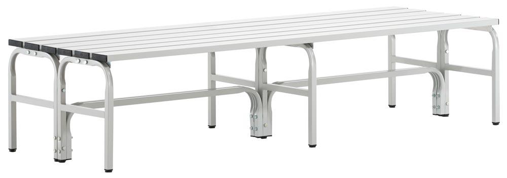 Garderobenbank, doppelseitig, Breite 200 cm, Höhe 45 cm, Tiefe 70 cm