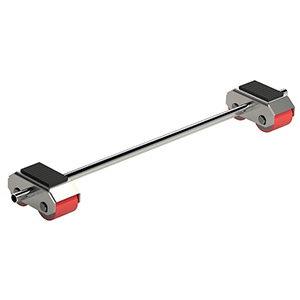 Transportfahrwerk verstellbar, Traglast 3000 kg, 2 Kassetten, 2x2 Polyurethanrollen, Verbindungsstange