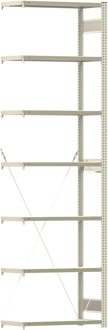 Fachbodenregal BERT - Breite: 87,5 cm - Tiefe: 40 cm - Höhe: 300 cm - 7 Böden - Anbauregal
