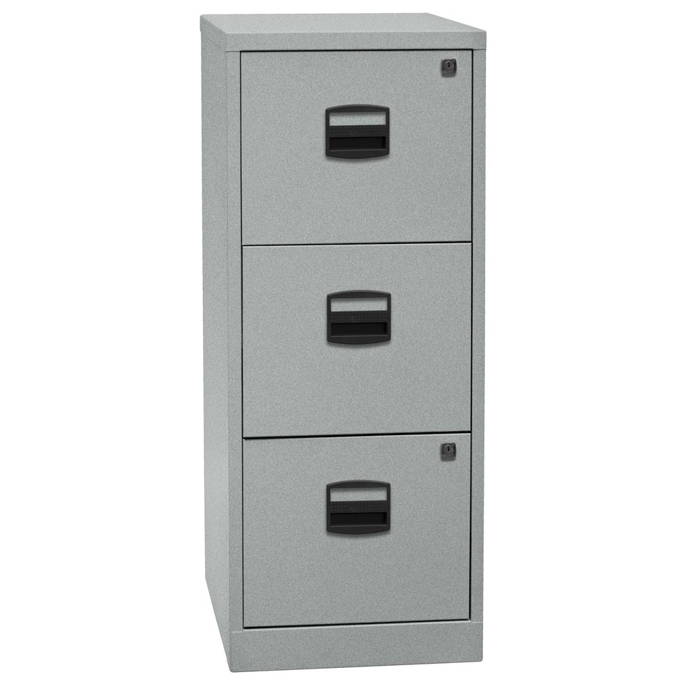 Bürocontainer, Standcontainer, BxTxH 413x400x1015 mm, 3 Hängeregistraturen, silber