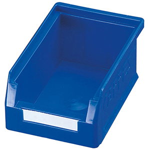 Sichtlagerkasten mit Aufhängeleiste, BxH 105x75 mm, Tiefe außen/innen 160/140 mm, Farbe blau
