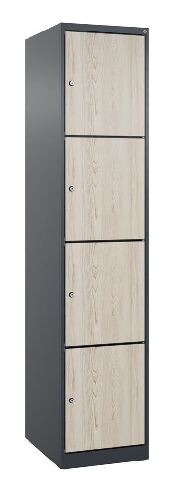 Fächerschrank mit MDF Türen, Breite 40 cm, Höhe 185 cm, Tiefe 50 cm, 4 Fächer