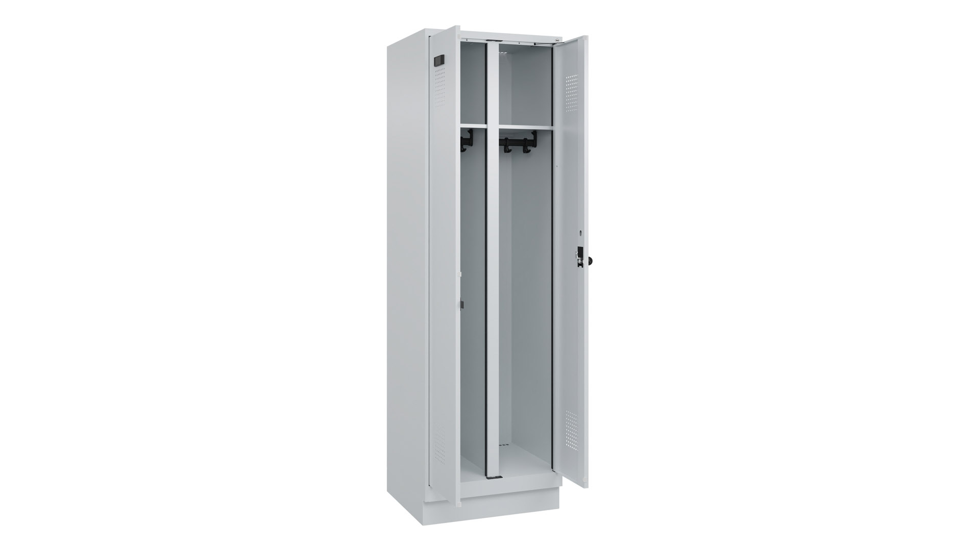 Doppelspind - schwarz weiß Trennung,  Breite 60 cm,  Höhe 195 cm,  Tiefe 50 cm,  2 Abteile