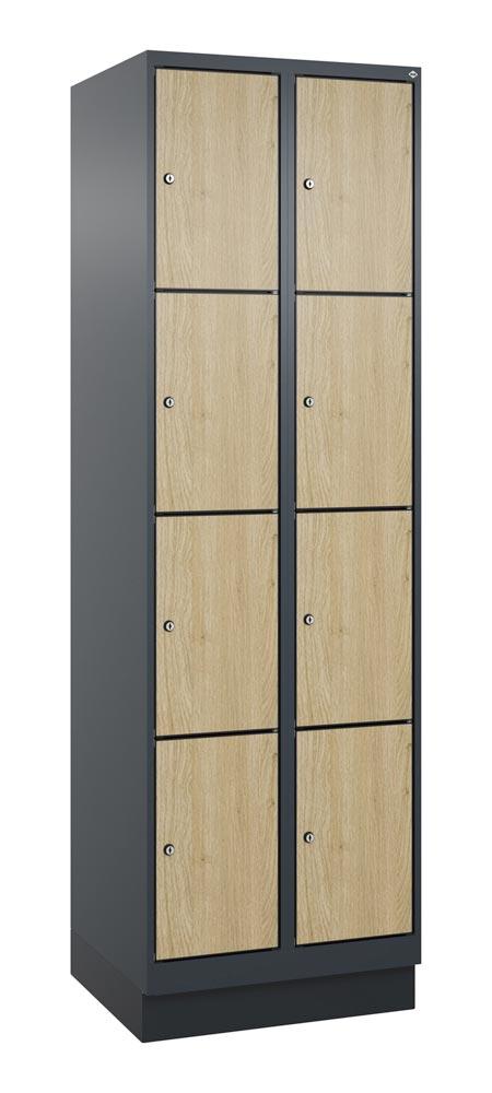 Fächerschrank mit MDF Türen, Breite 60 cm, Höhe 195 cm, Tiefe 50 cm, 8 Fächer