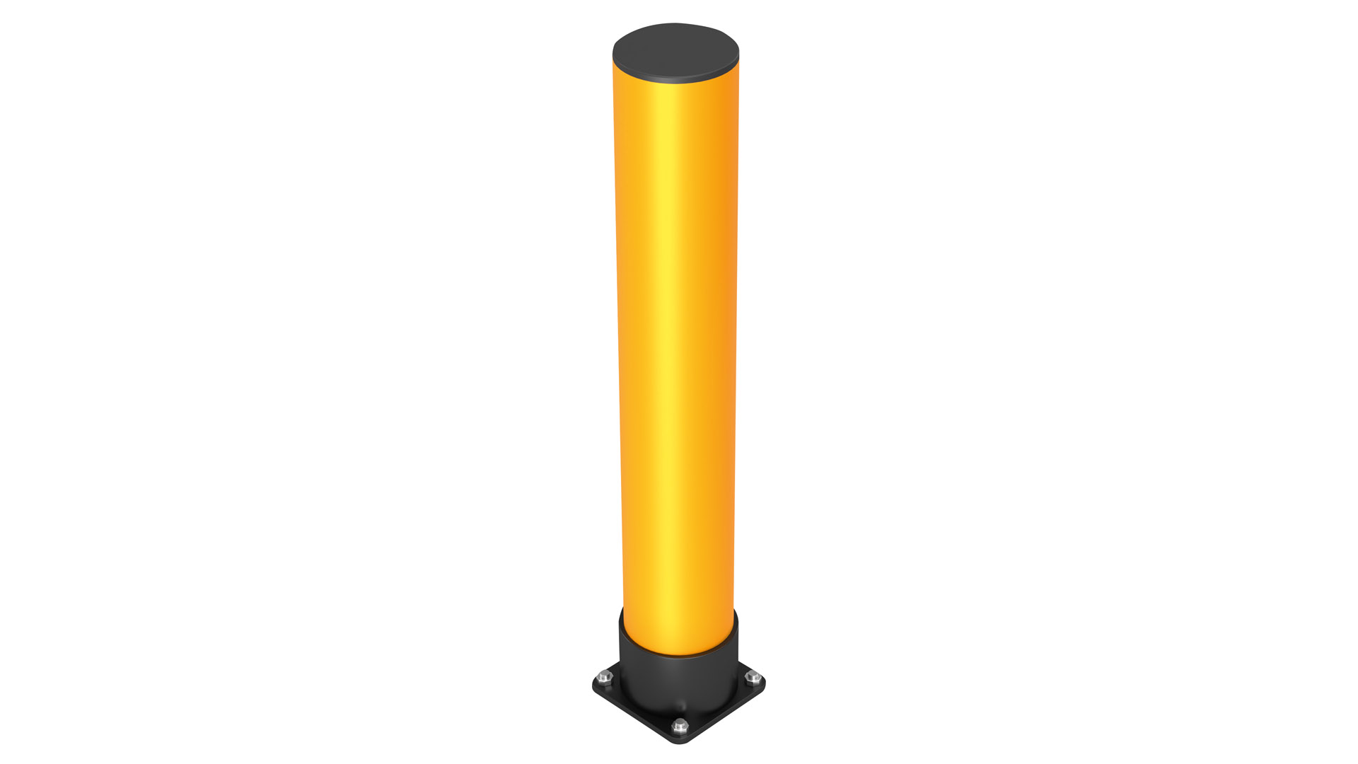 Rammschutz-Poller, HDPE, Höhe 1100 mm, Durchmesser 140 mm, inkl. Montagematerial, gelb