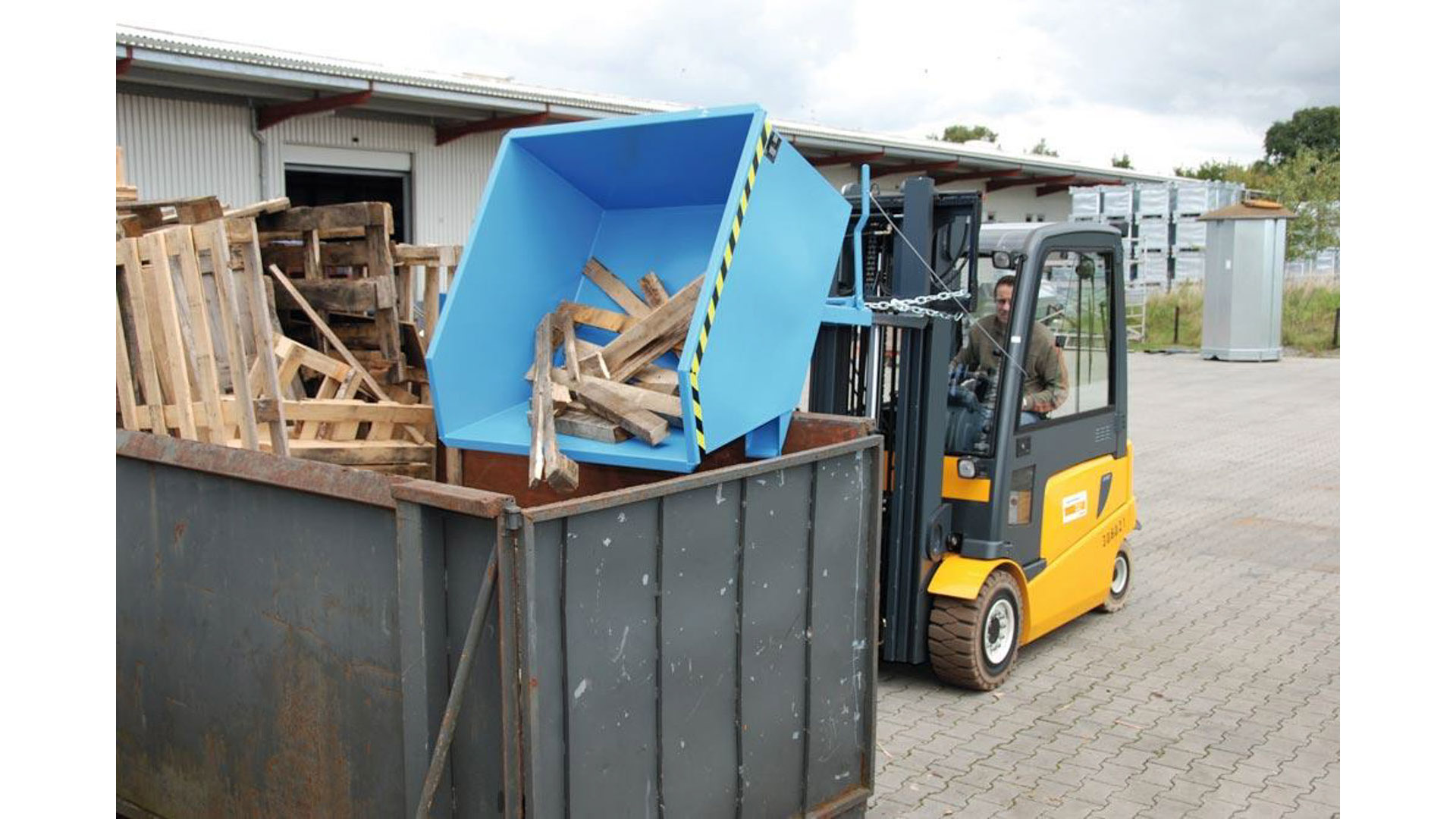 Kippmulde, Volumen 0,50 cbm,BxTxH 1440x780x680 mm, verzinkt, Gewicht 150 kg