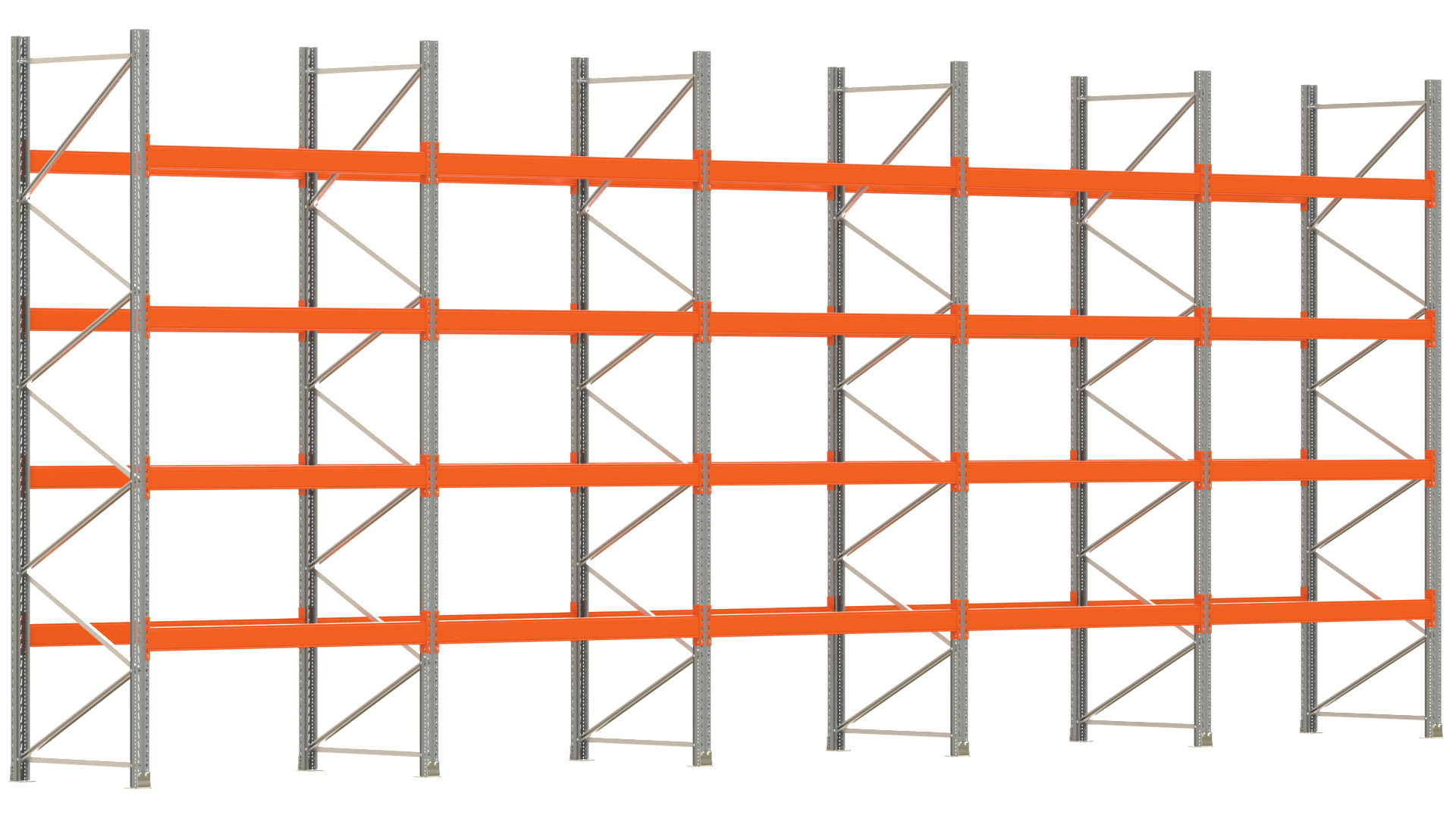 Palettenregal ARTUS - Breite 1001 cm - Höhe 400 cm - Tiefe 110 cm - Fachlast 2000 kg - 50 Palettenstellplätze