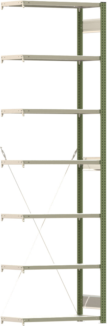 Fachbodenregal BERT - Breite: 87,5 cm - Tiefe: 40 cm - Höhe: 300 cm - 7 Böden - Anbauregal
