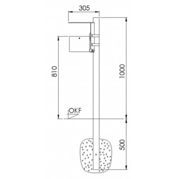 Wandaschenbecher, Aschenbecher, - 4 l - mit Haube - Wand- o. Pfostenmontage - Aschenbecher - Eisenglimmer