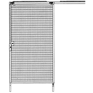 Schiebetür für Maschinenschutzgitter, Magnetverschluss, BxH 1250x2000 mm, RAL 1018 zinkgelb