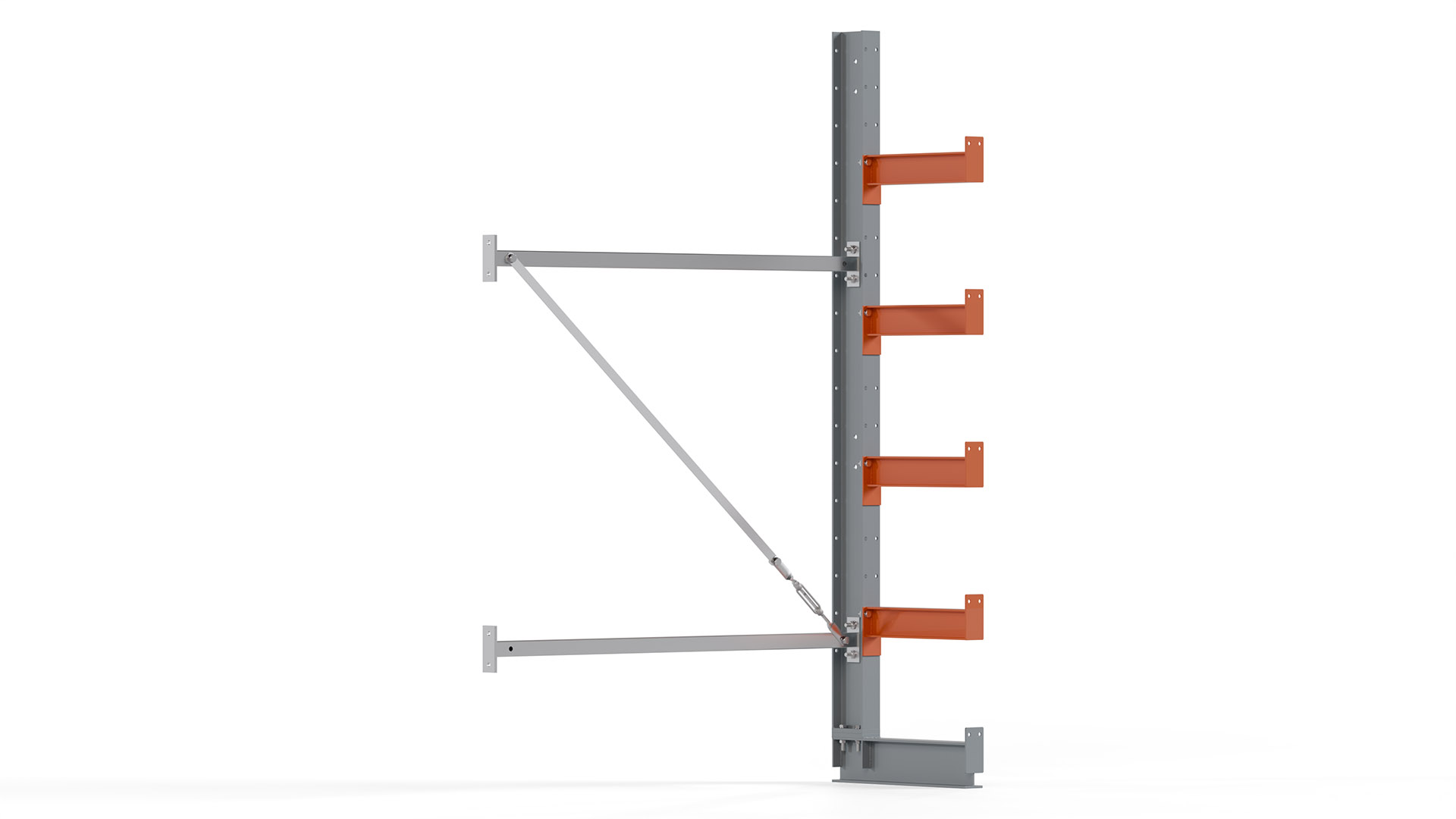Kragarmregal KARL basic - Anbaufeld - Breite: 100 cm - Höhe: 200 cm - Tiefe: 52 cm - Traglast je Arm: 1100 kg - einseitig