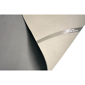 Arbeitsplatzmatte, Leichte Isolationsmatte ESD, getestet bis 50000 Volt nach DIN EN60243-1 (VDE0303, Teil 21), Stärke 4,5 mm, Farbe grau, 1 mx10 m, Rollenware