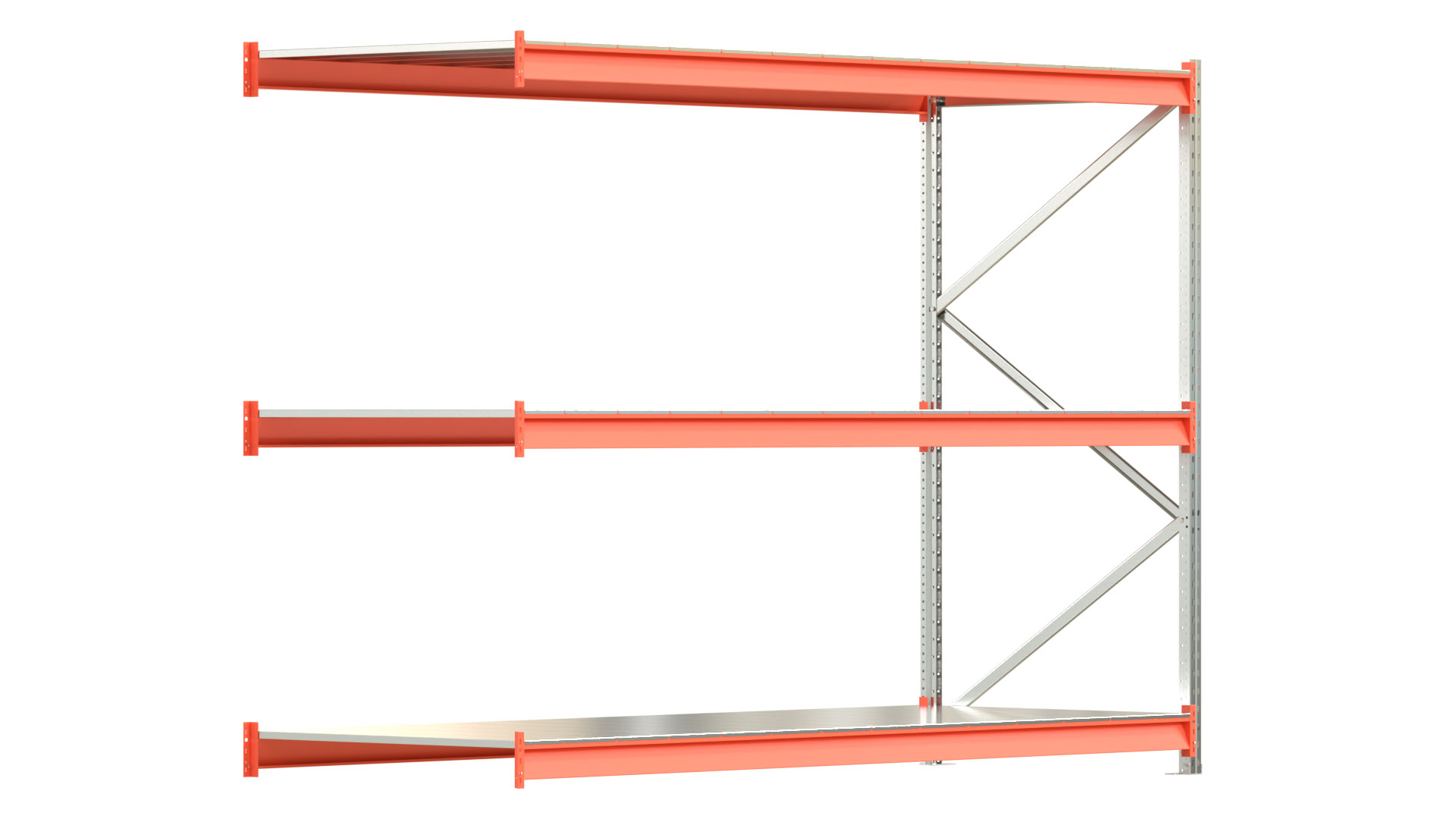 Weitspannregal EMMA - Höhe: 200 cm - Fachbreite: 270 cm - Tiefe: 100 cm - Anbaufeld