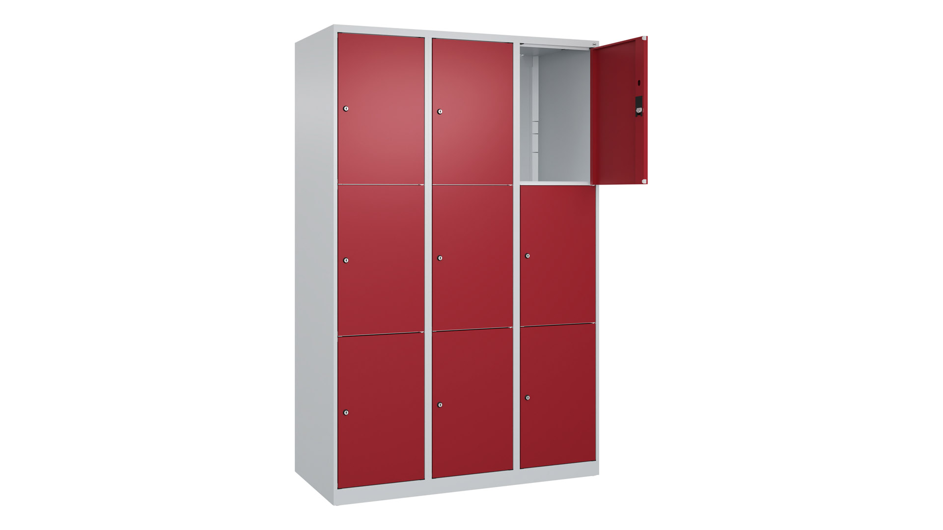 Fächerschrank, Breite 120 cm, Höhe 185 cm, Tiefe 50 cm, 9 Fächer