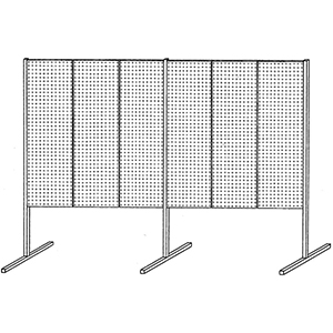 Lochplatten Trennwand bestehend aus 2 Lochplatten, Einzelfeld BxH 1000x1500 mm, lichtgrau