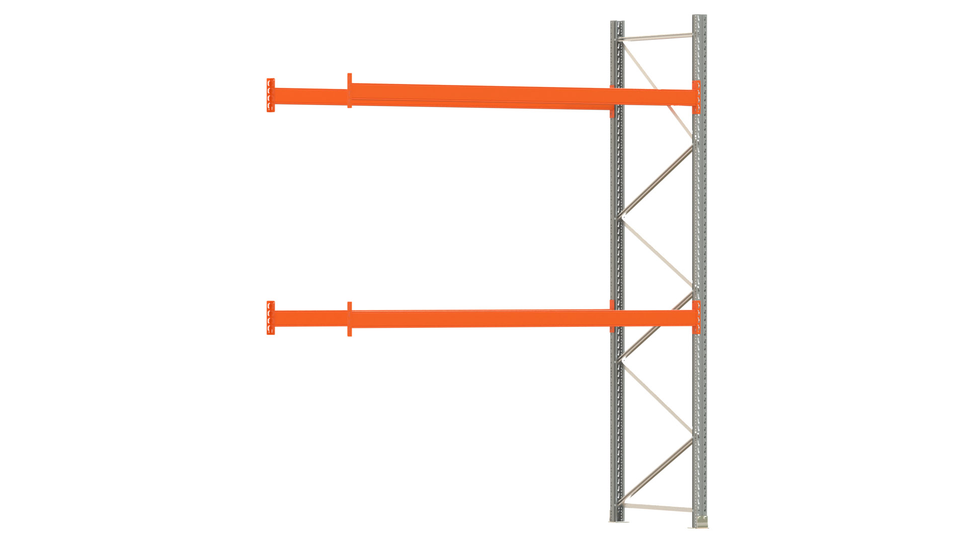 Palettenregal ARTUS - Anbaufeld - Breite 278,5 cm - Höhe 350 cm - Tiefe 110 cm - 2 Träger Ebenen