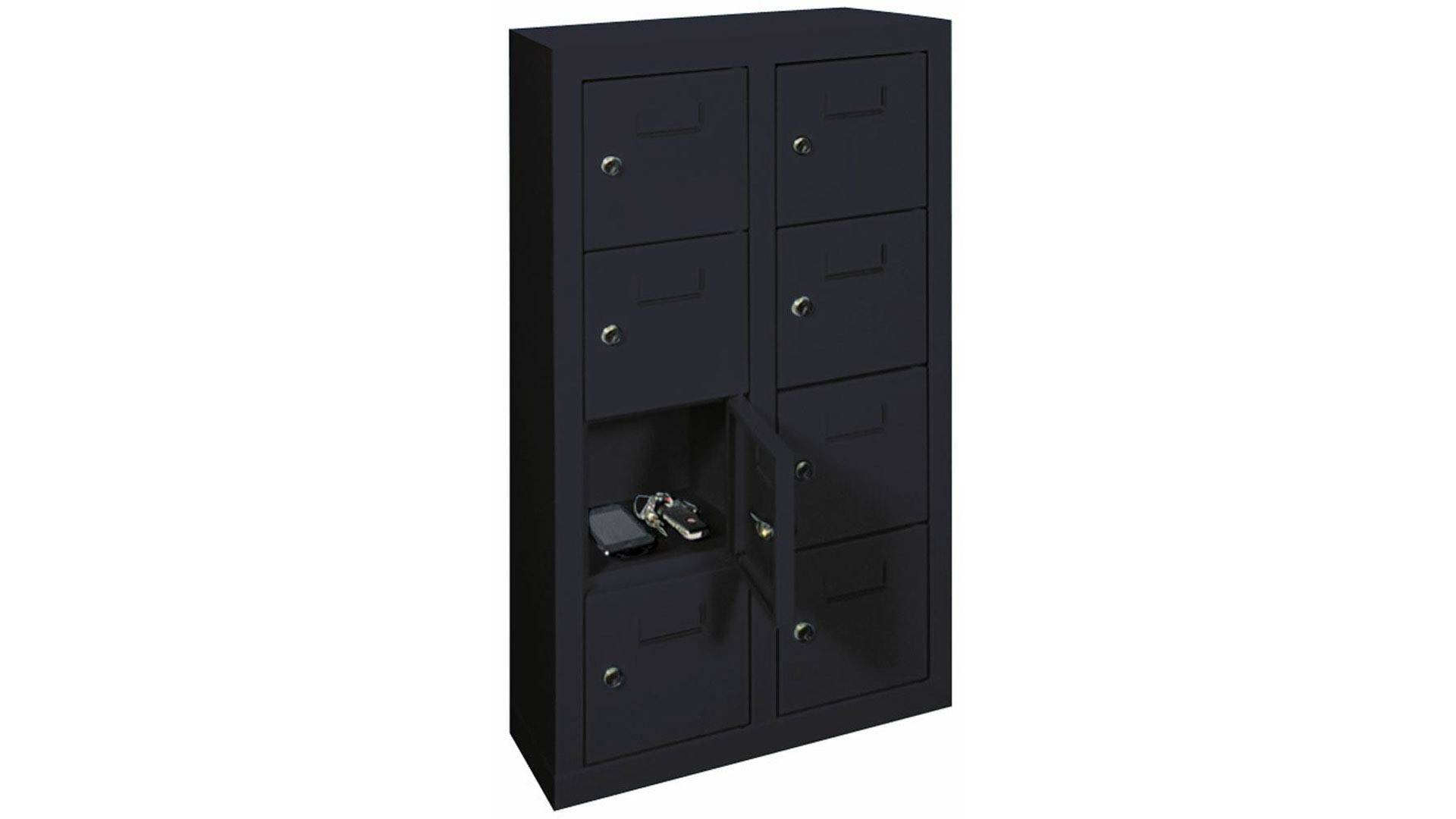 Schließfachschrank, Breite 46 cm, Höhe 81,5 cm, Tiefe 20 cm, 8 Fächer