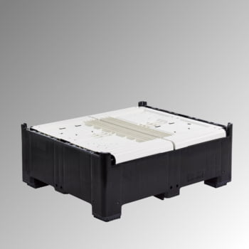 Palettenbox mit Füßen - Polyethylen - klappbar - Traglast 650 kg - 973 x 1.200 x 800 mm (HxBxT) - elfenbein/schwarz
