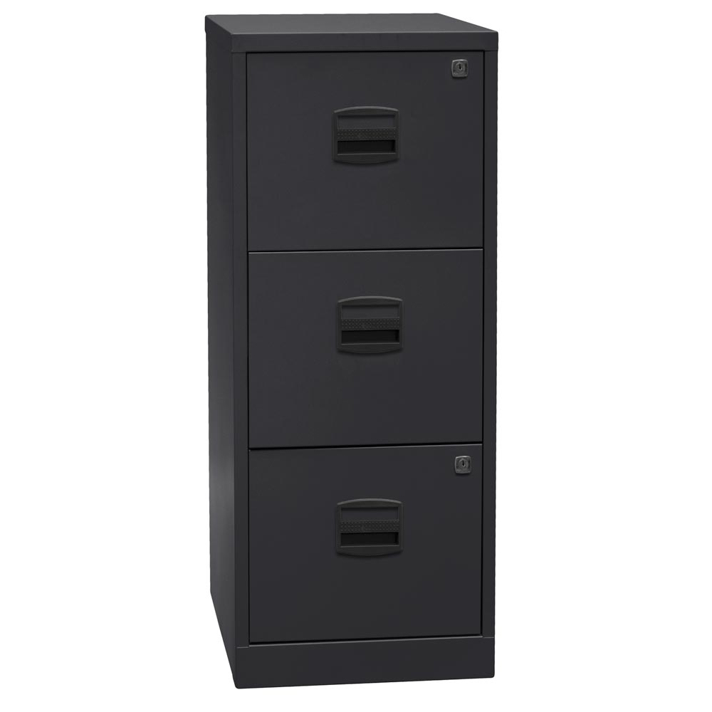 Bürocontainer, Standcontainer, BxTxH 413x400x1015 mm, 3 Hängeregistraturen, schwarz